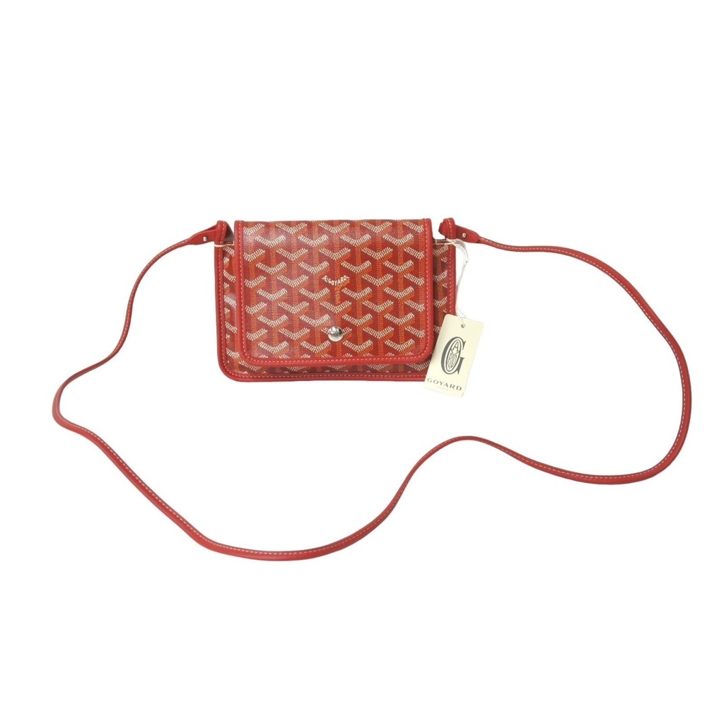 GOYARD Plumet shoulder bag pouch wallet red leather